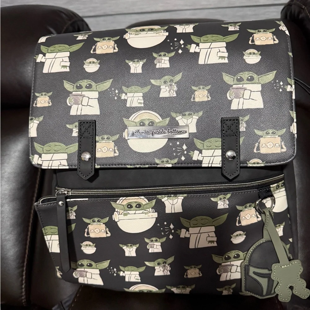 Petunia Pickle Bottom Black and Green Backpack - Picture 2 of 5